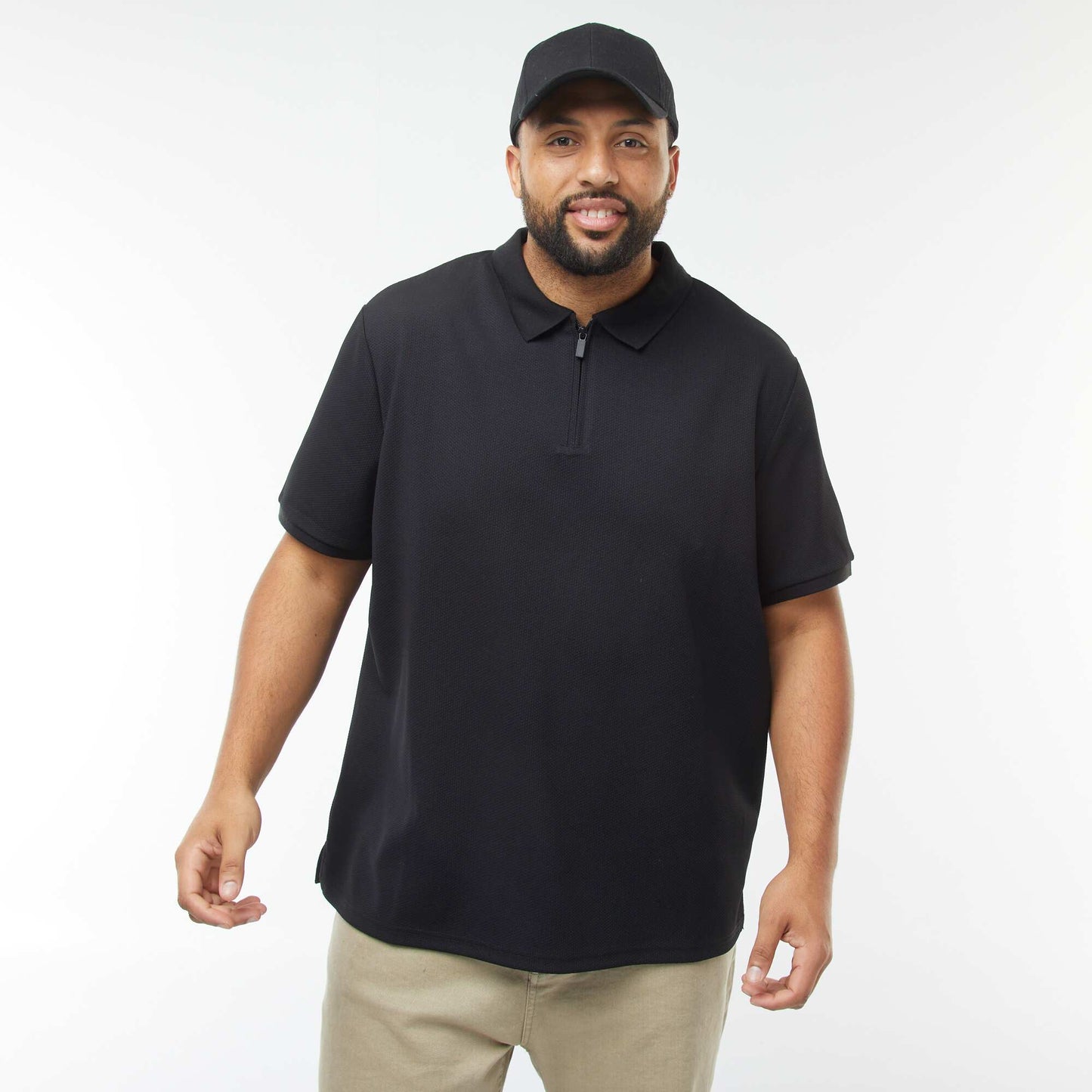 Polo en piqué de coton NOIR