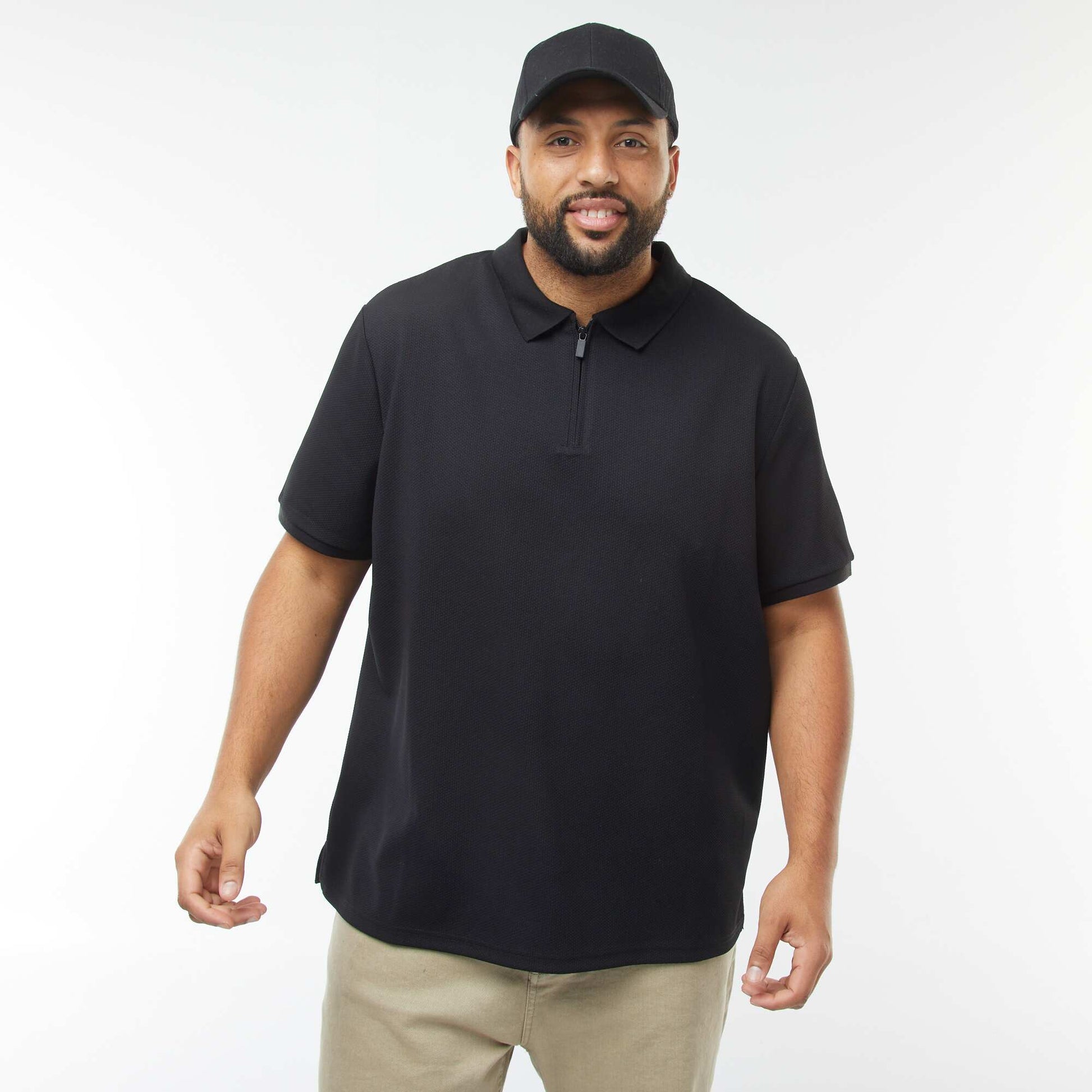 Polo en piqué de coton NOIR