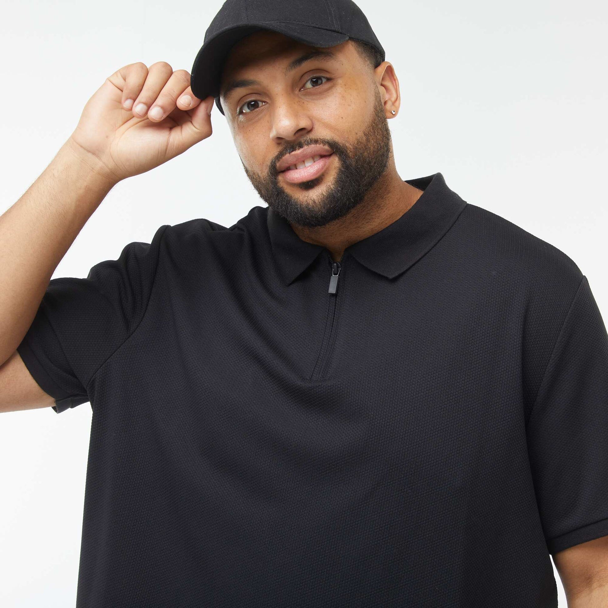 Polo en piqué de coton NOIR