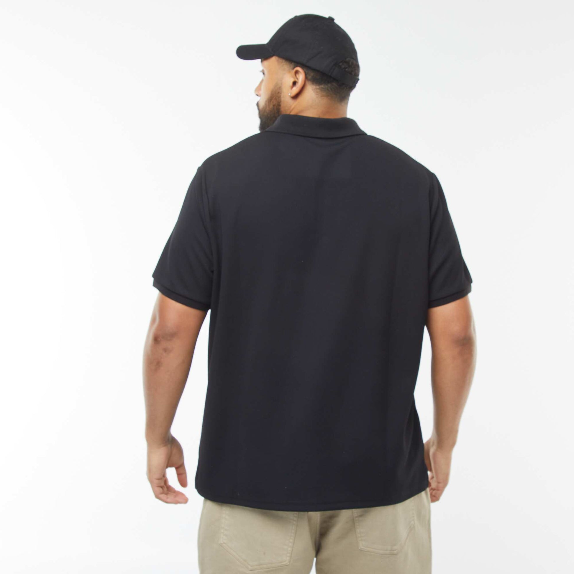 Polo en piqué de coton NOIR