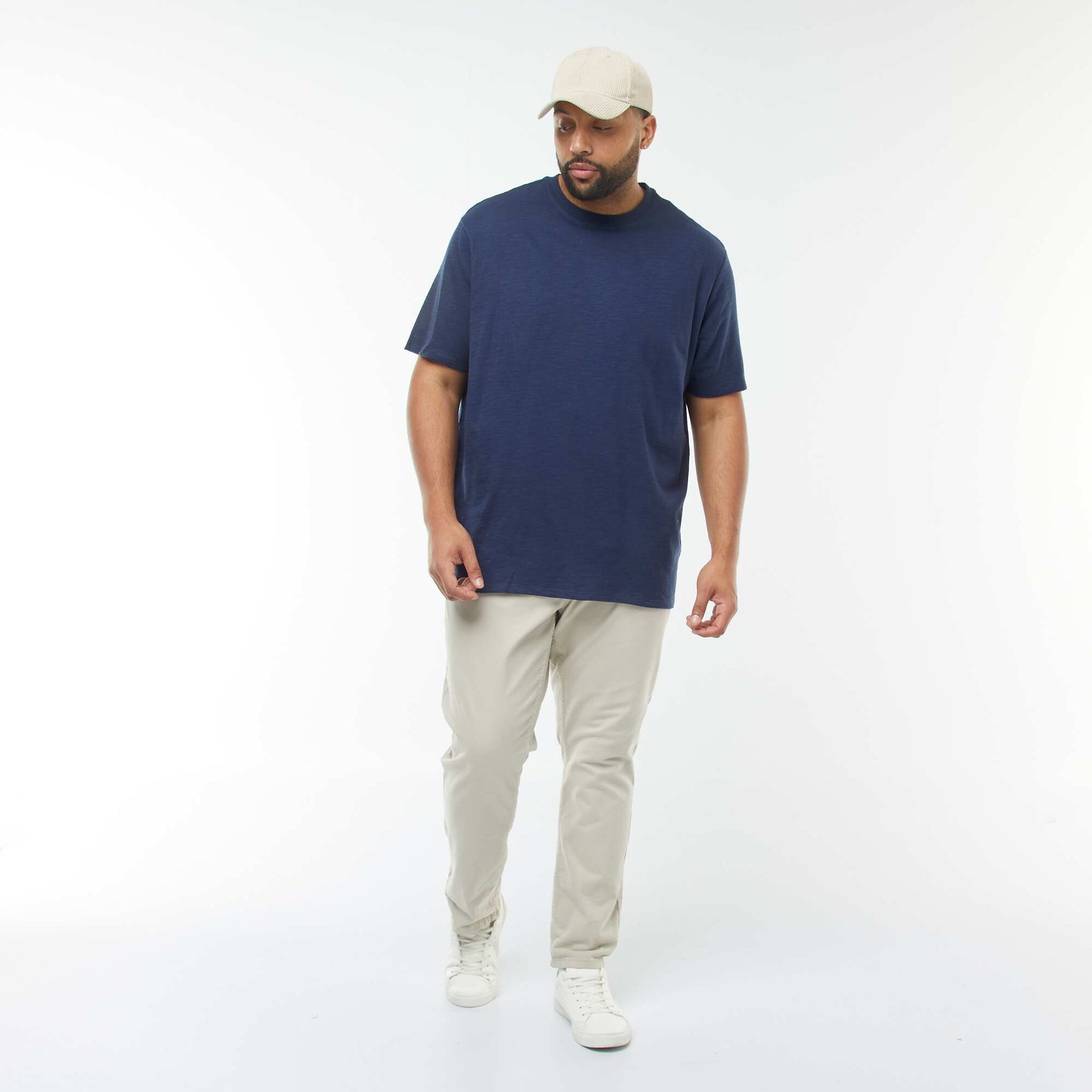 T-shirt à manches courtes en maille texturée NOIR