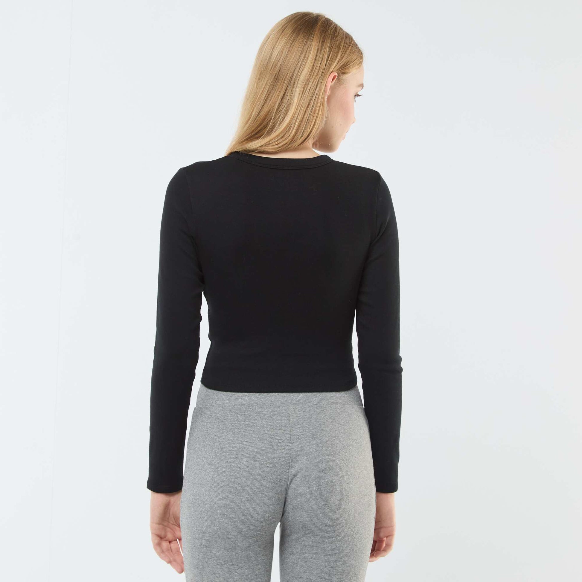 Tee-shirt cropped basique NOIR