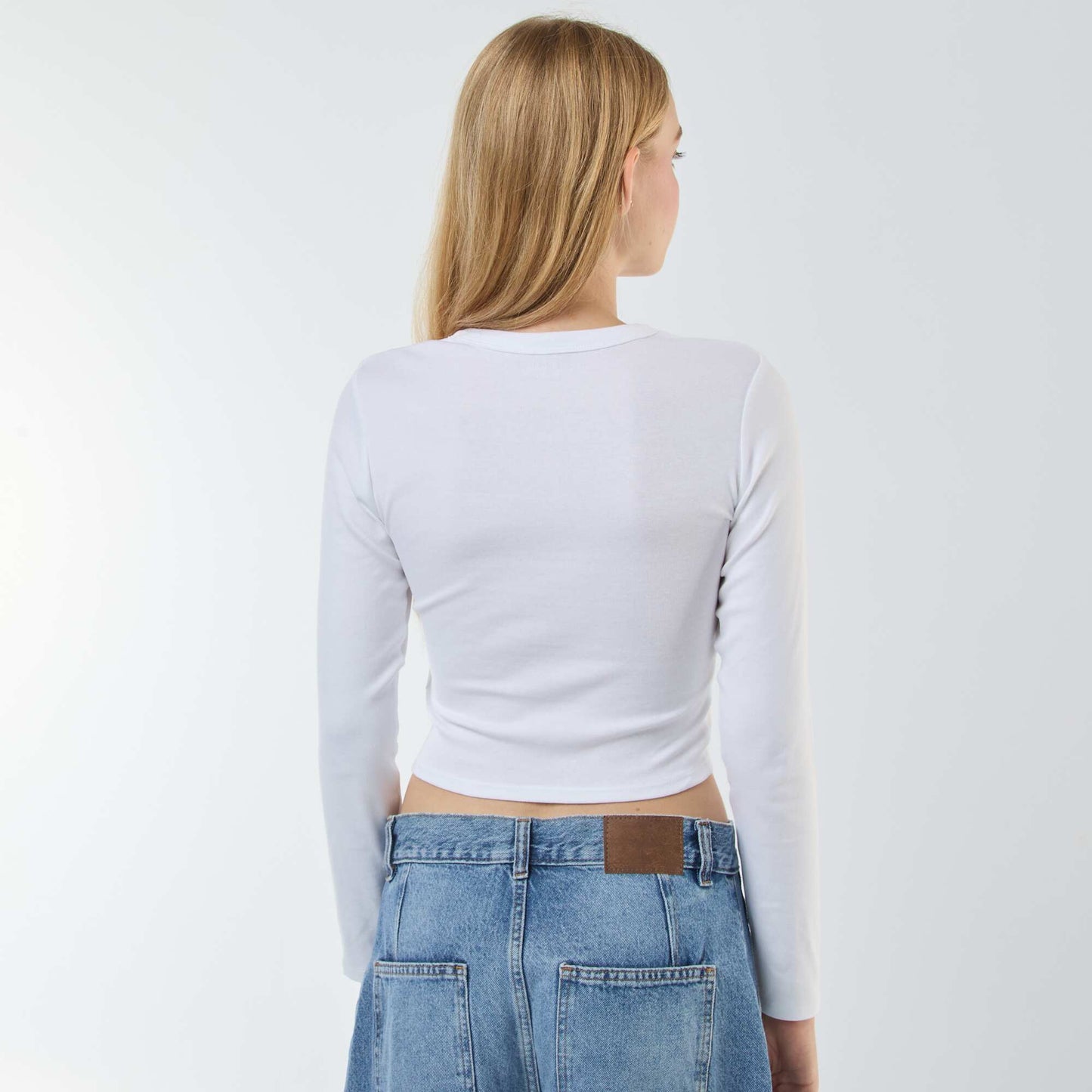 Tee-shirt cropped basique BLANC