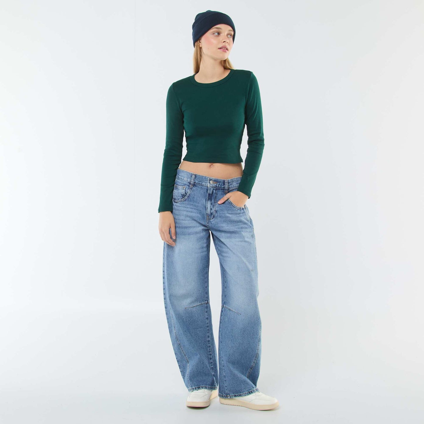 Tee-shirt cropped basique VERT