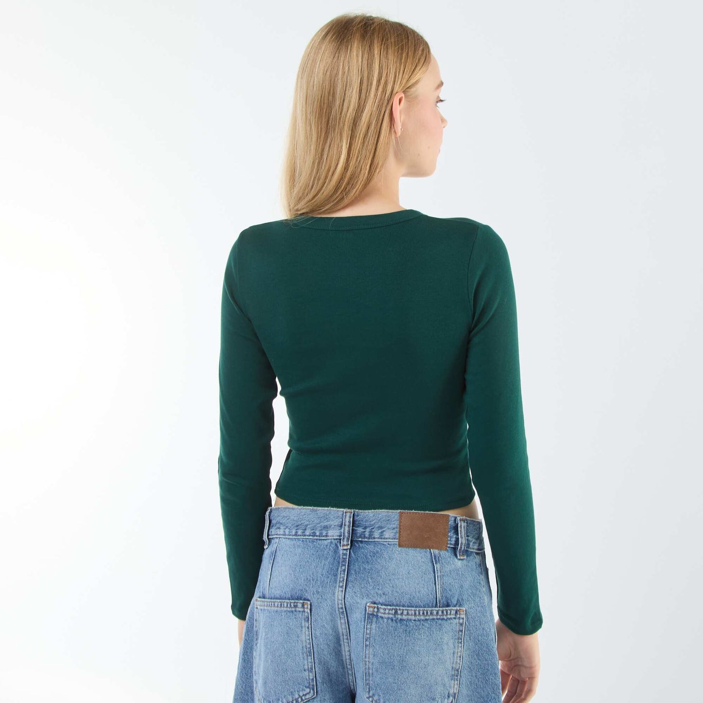 Tee-shirt cropped basique VERT