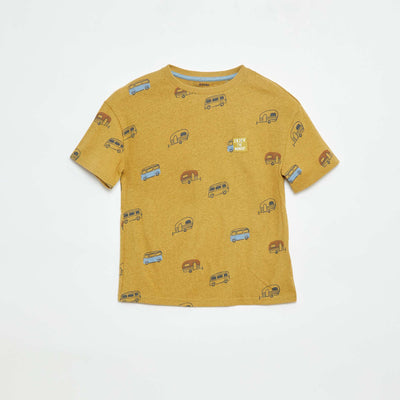 T-shirt manches courtes à motif BEIGE