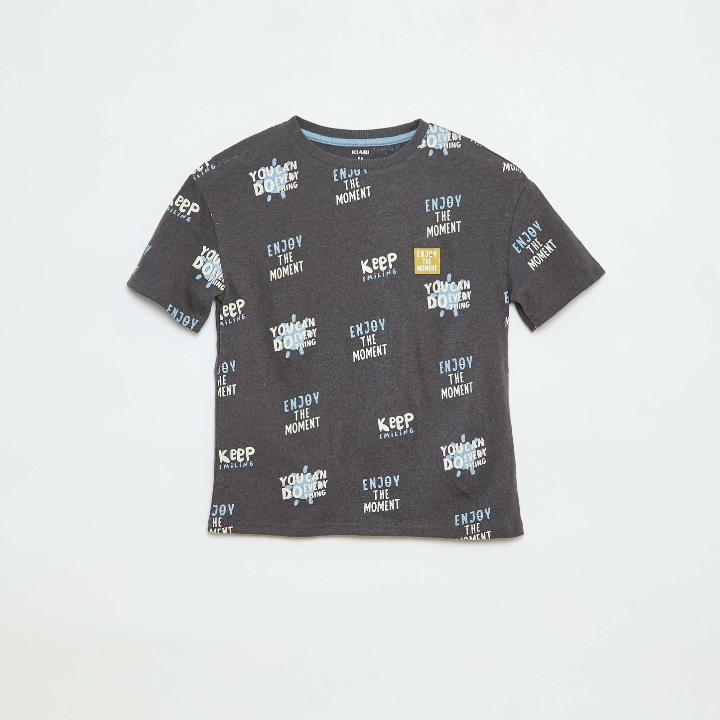T-shirt manches courtes à motif NOIR