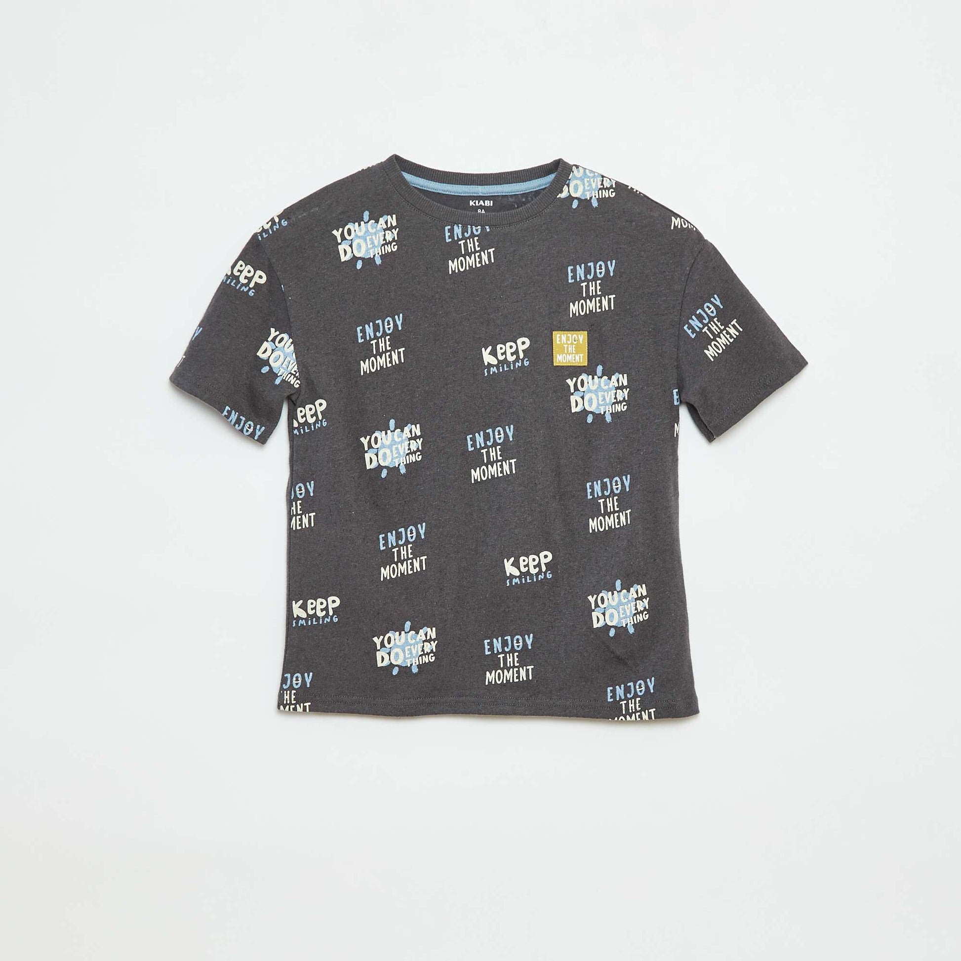 T-shirt manches courtes à motif NOIR