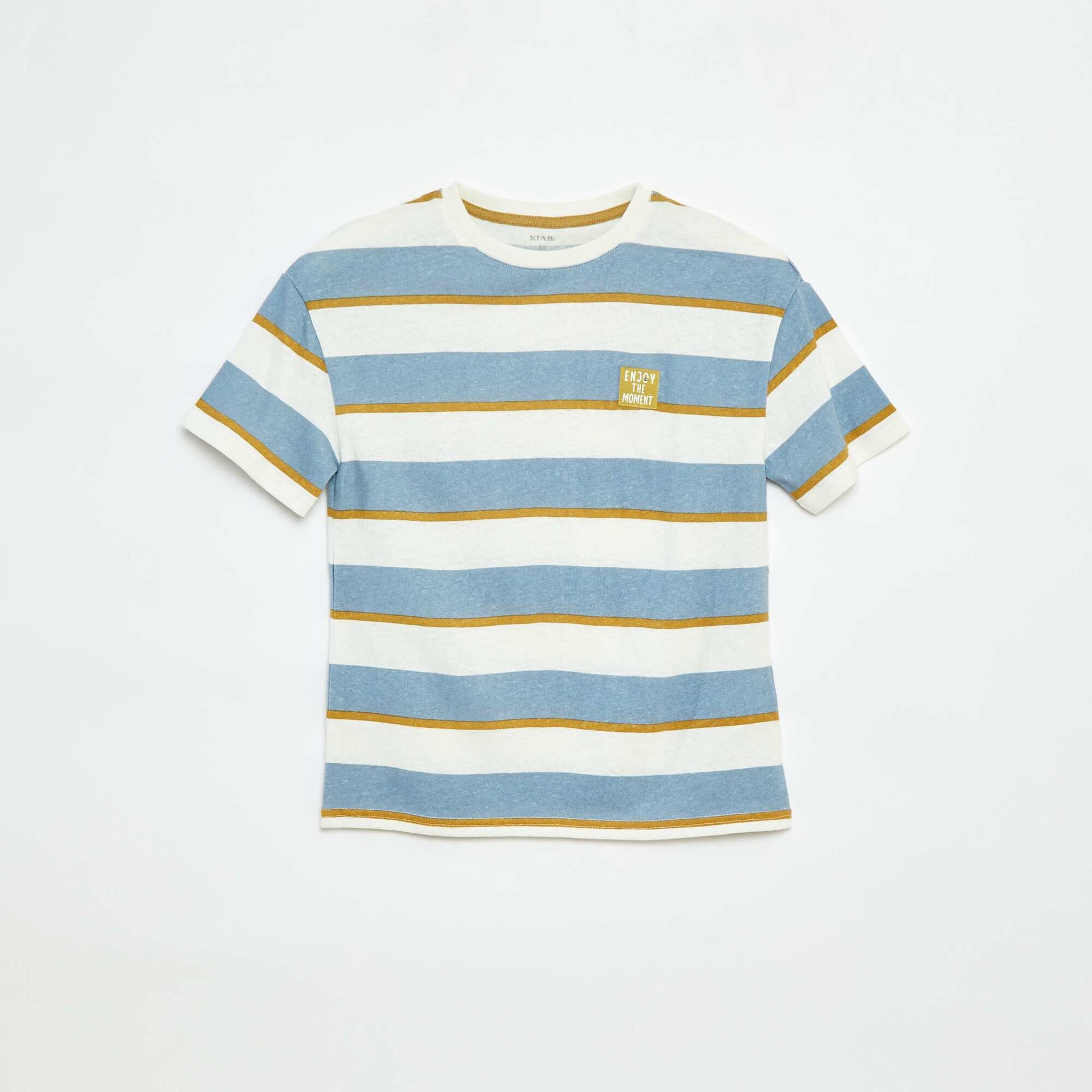 T-shirt manches courtes à motif BLEU