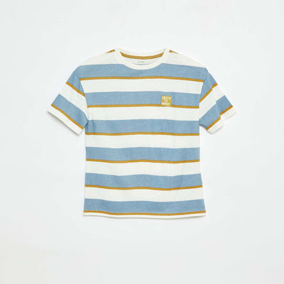 T-shirt manches courtes à motif BLEU
