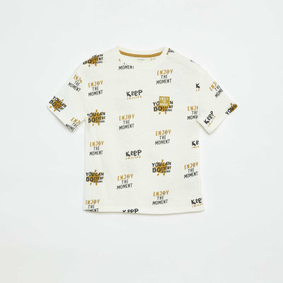 T-shirt manches courtes à motif BLANC