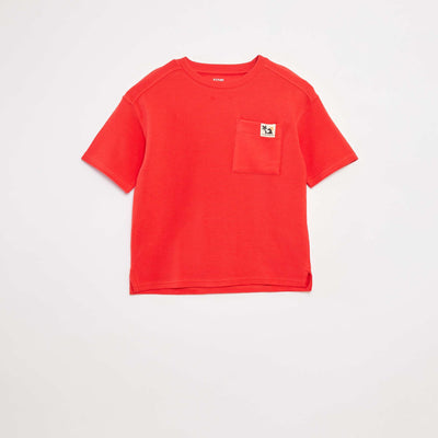 T-shirt en maille ottoman ROUGE