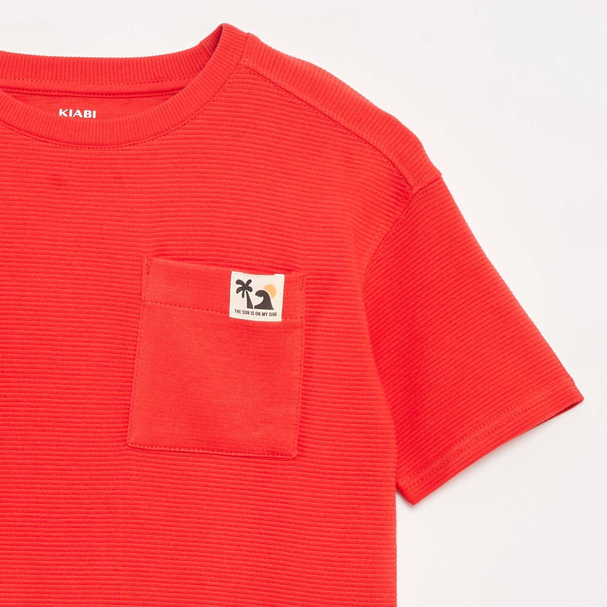 T-shirt en maille ottoman ROUGE
