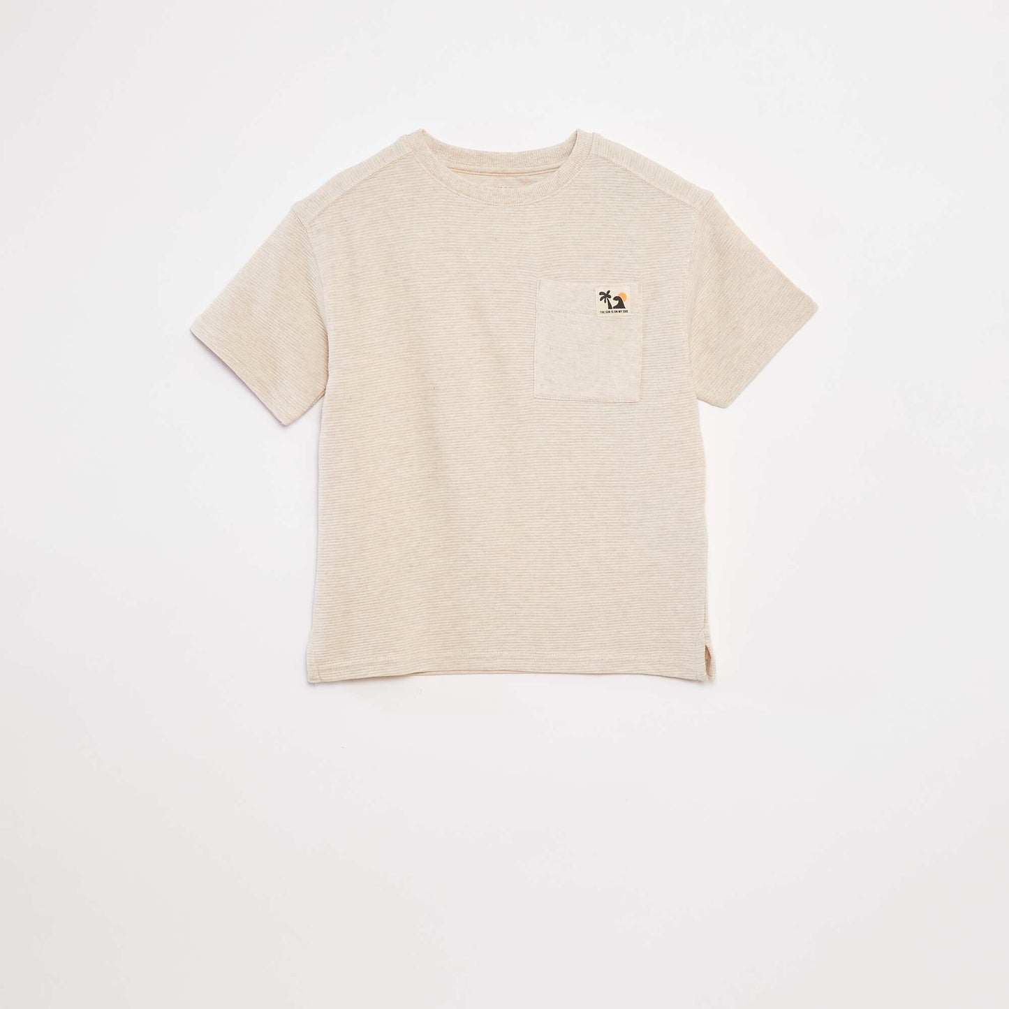 T-shirt en maille ottoman BEIGE