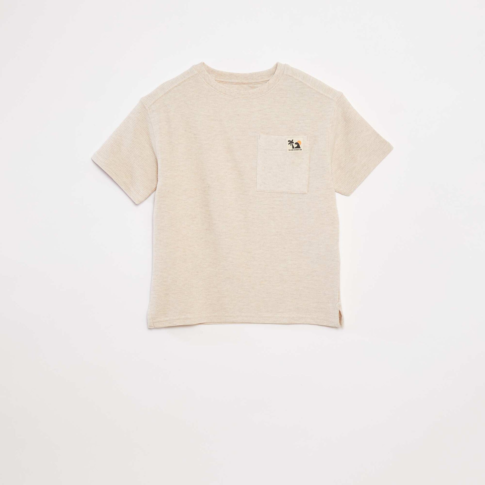 T-shirt en maille ottoman BEIGE