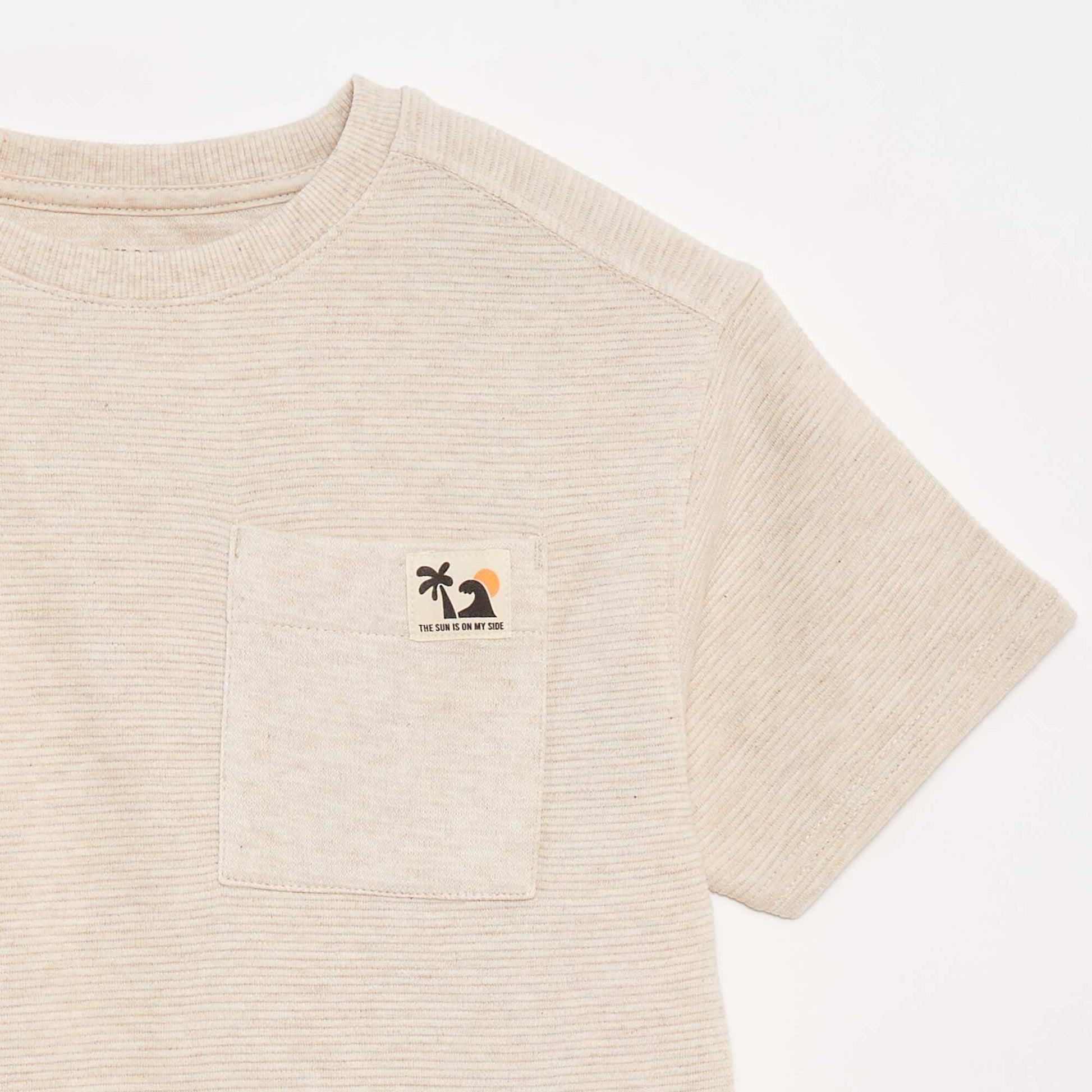 T-shirt en maille ottoman BEIGE