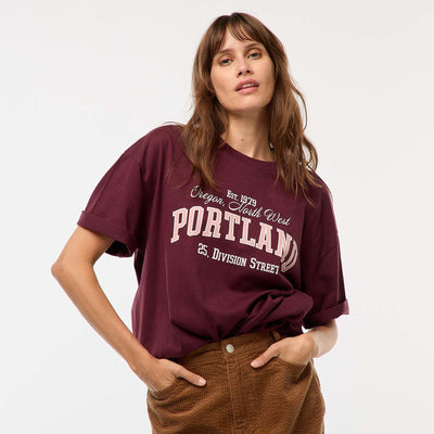 T-shirt oversize avec imprimé BORDEAUX