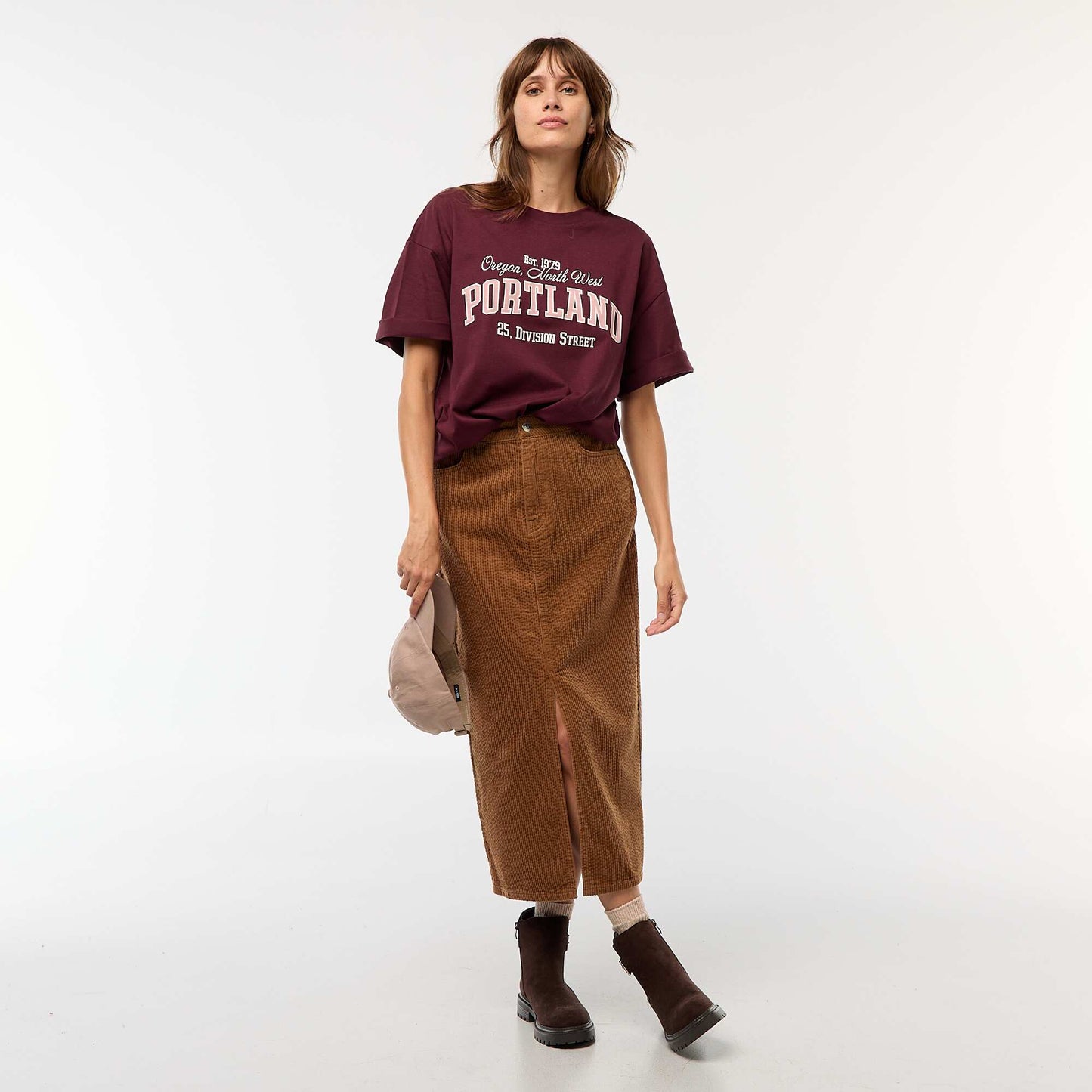 T-shirt oversize avec imprimé BORDEAUX