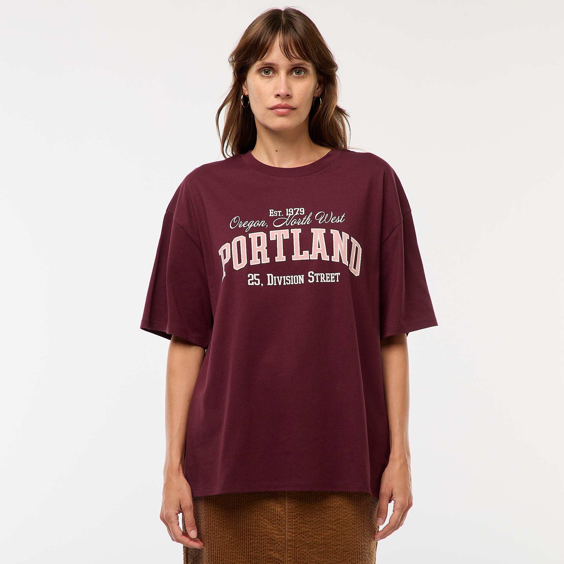 T-shirt oversize avec imprimé BORDEAUX