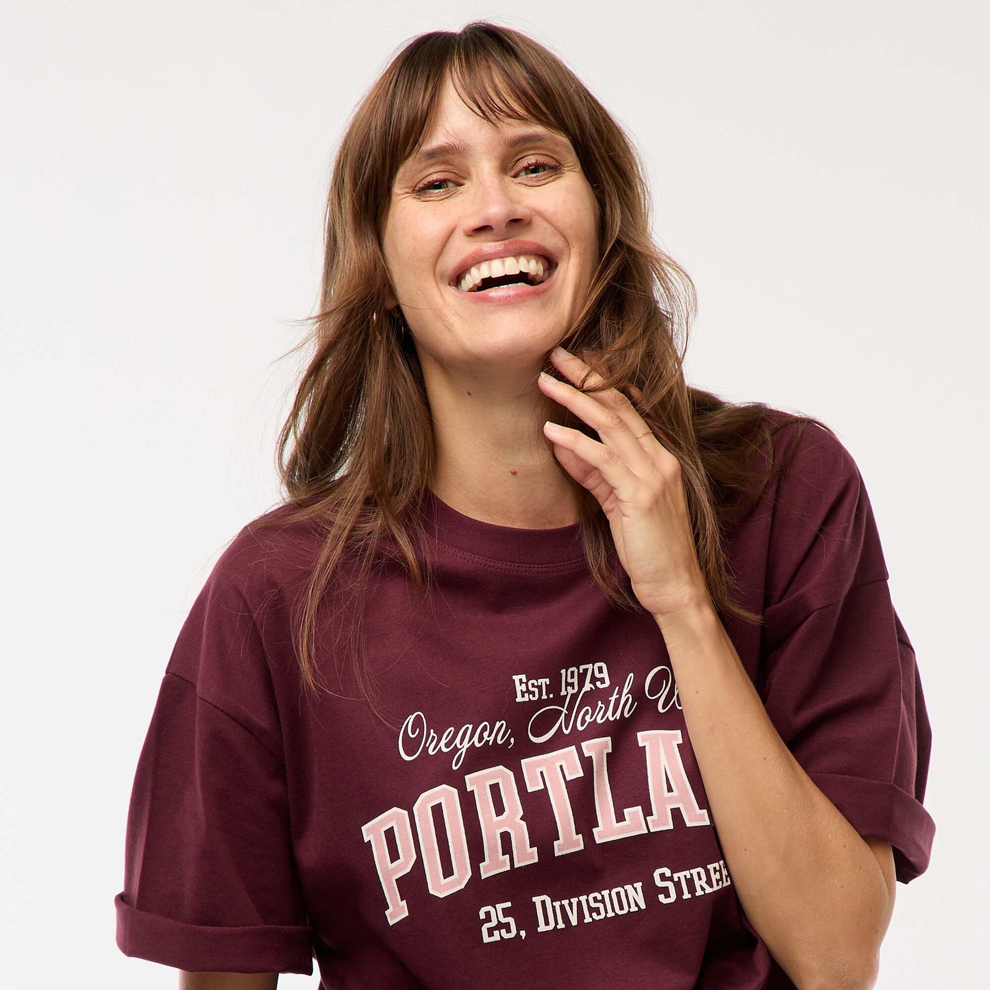 T-shirt oversize avec imprimé BORDEAUX