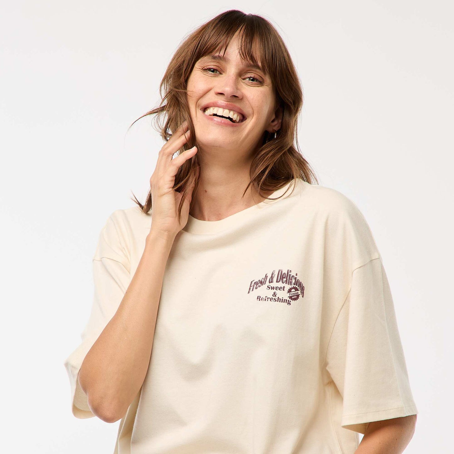 T-shirt oversize avec imprimé BLANC