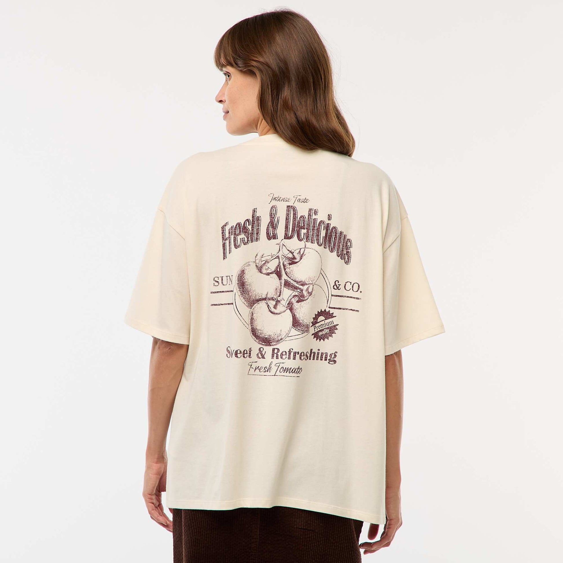 T-shirt oversize avec imprimé BLANC