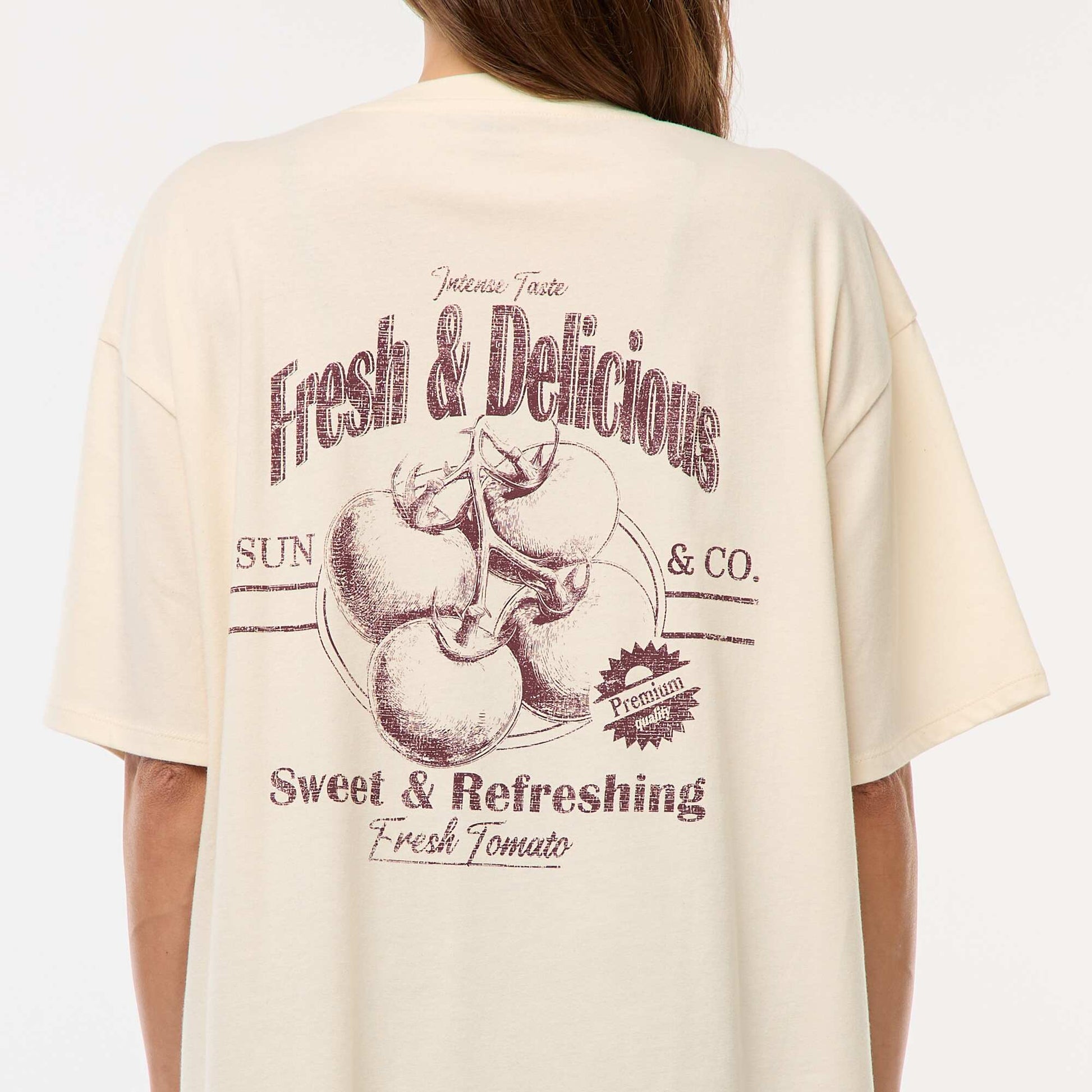 T-shirt oversize avec imprimé BLANC