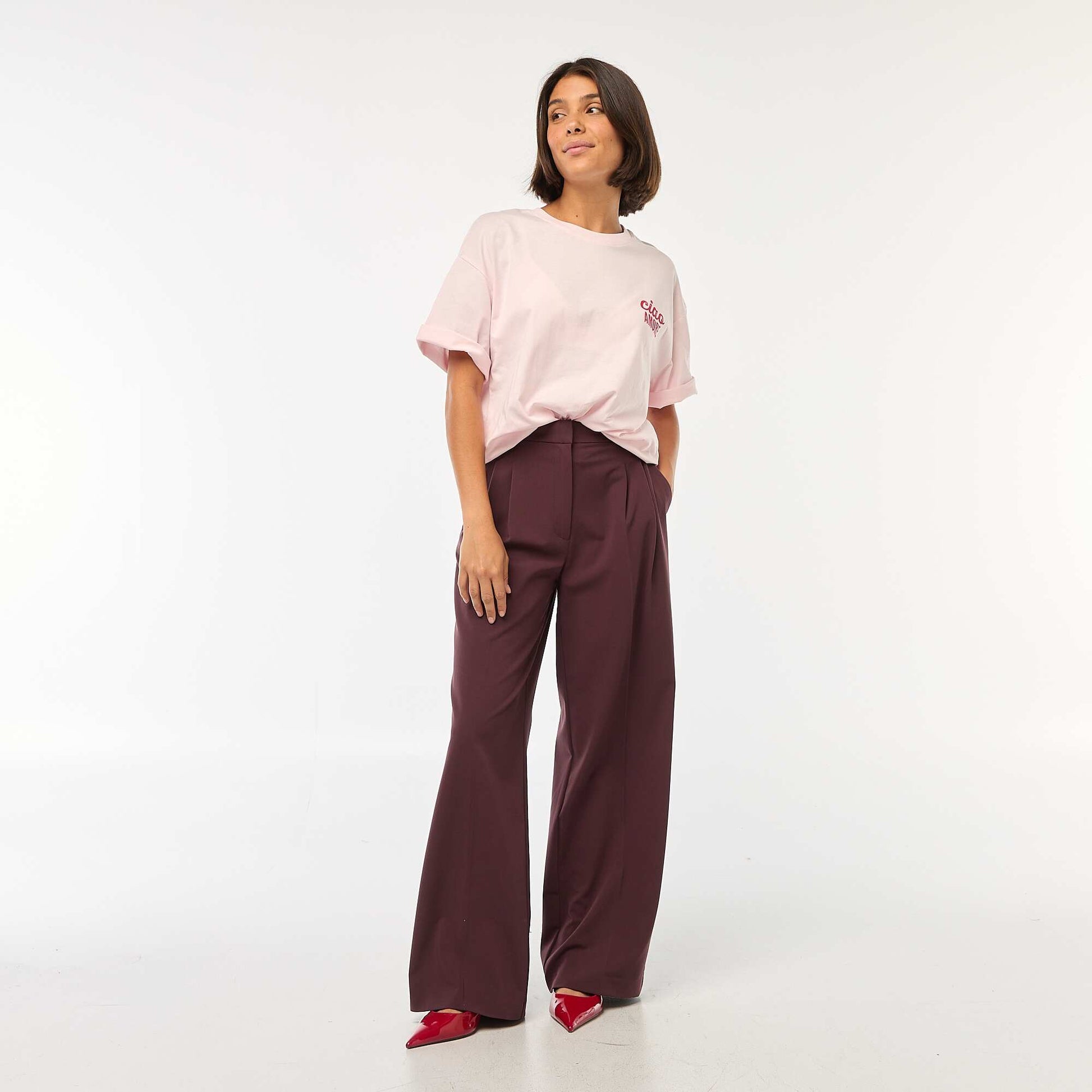 T-shirt oversize avec imprimé ROSE