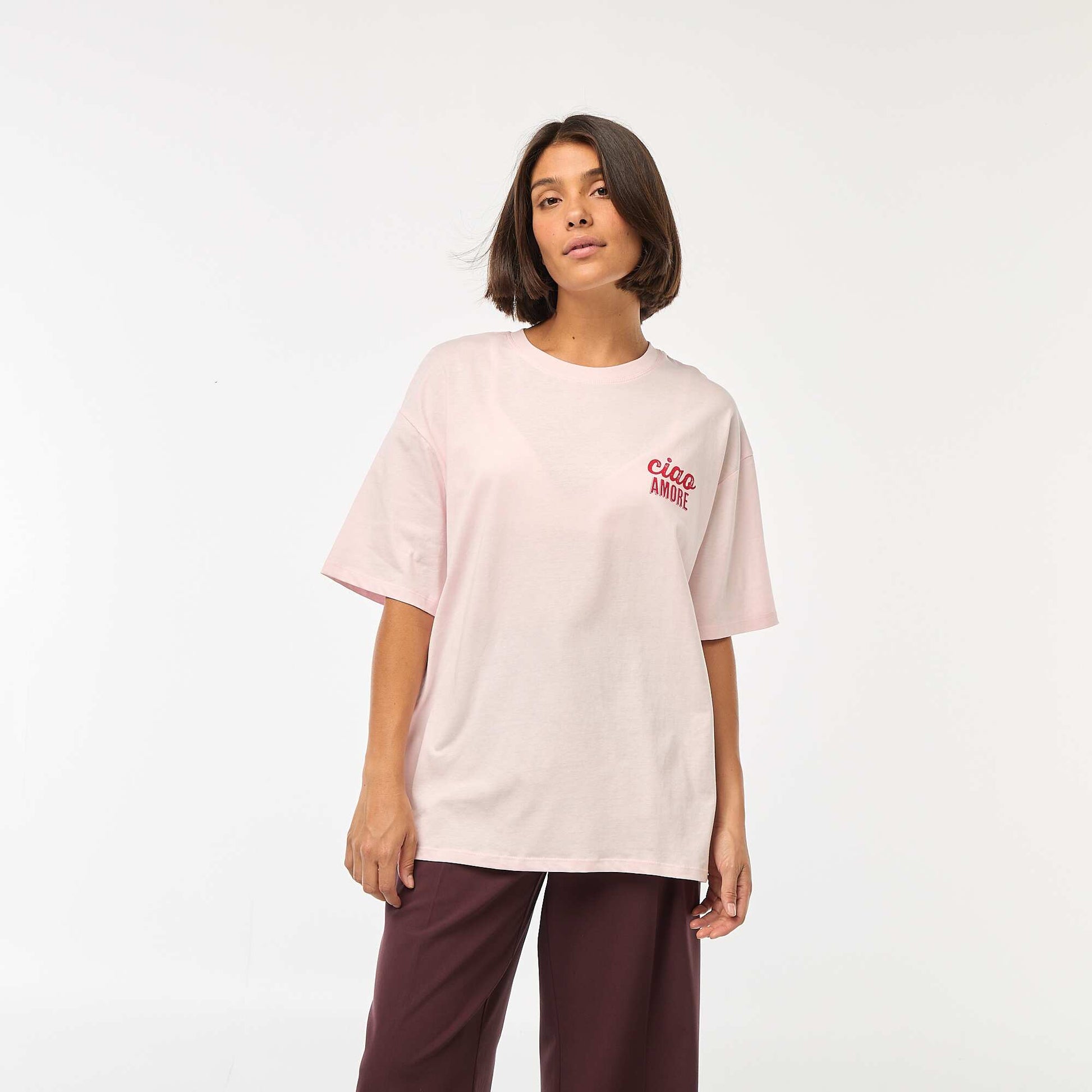 T-shirt oversize avec imprimé ROSE