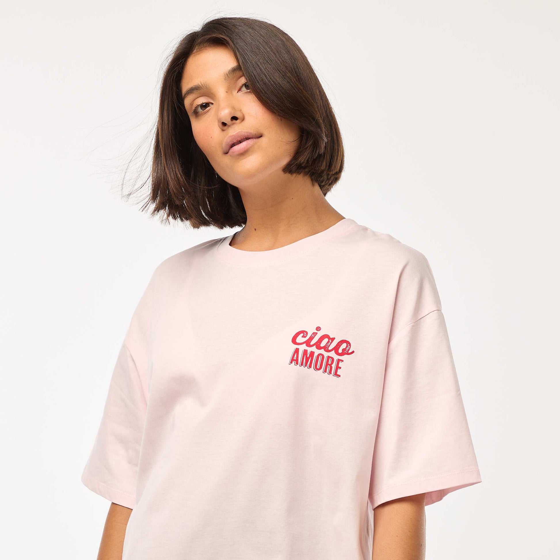 T-shirt oversize avec imprimé ROSE