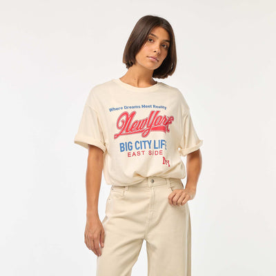 T-shirt oversize avec imprimé BLANC