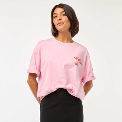 T-shirt oversize avec imprimé ROSE