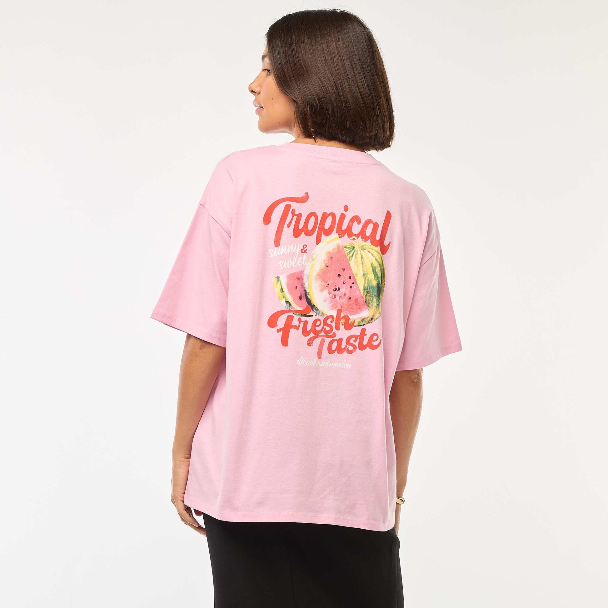 T-shirt oversize avec imprimé ROSE