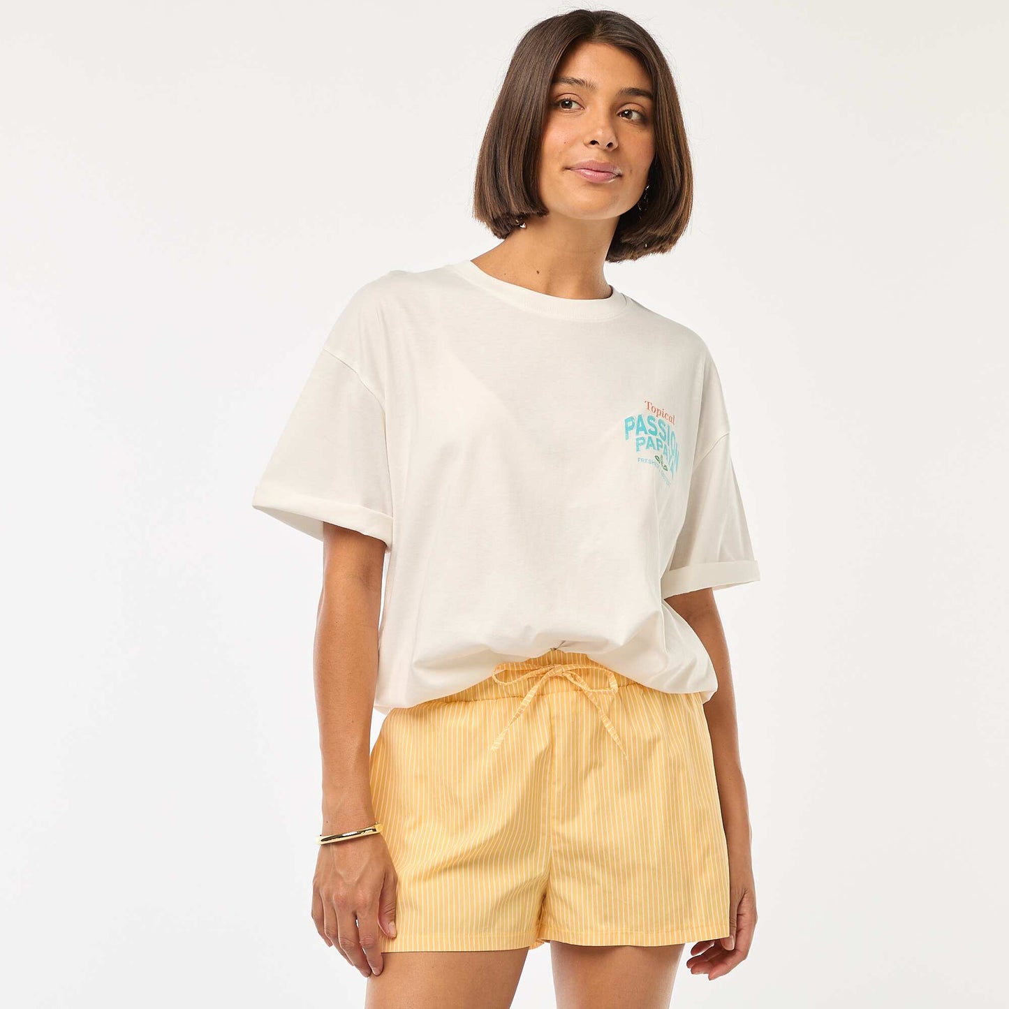 T-shirt oversize avec imprimé BLANC