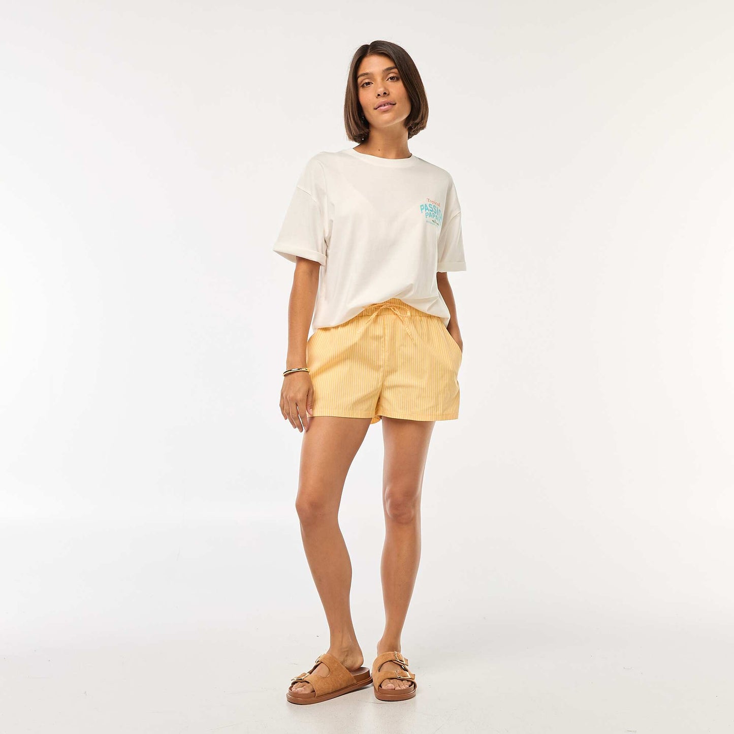 T-shirt oversize avec imprimé BLANC