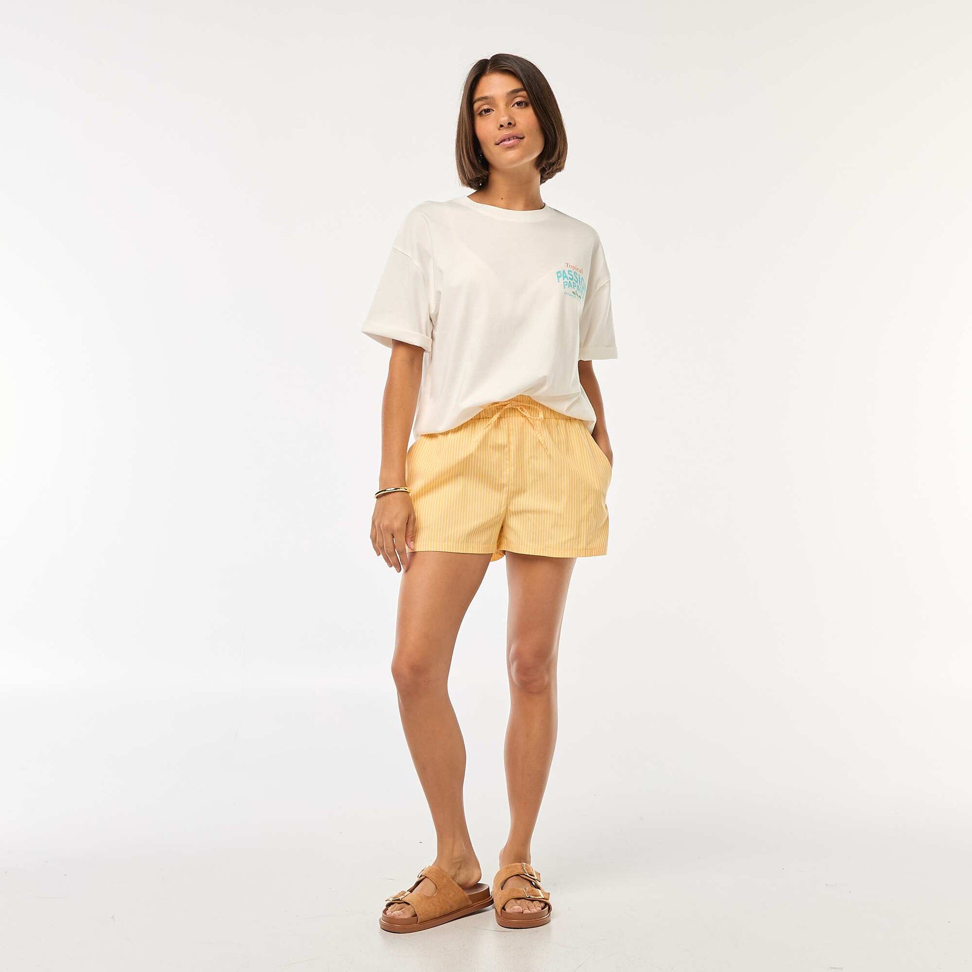 T-shirt oversize avec imprimé BLANC