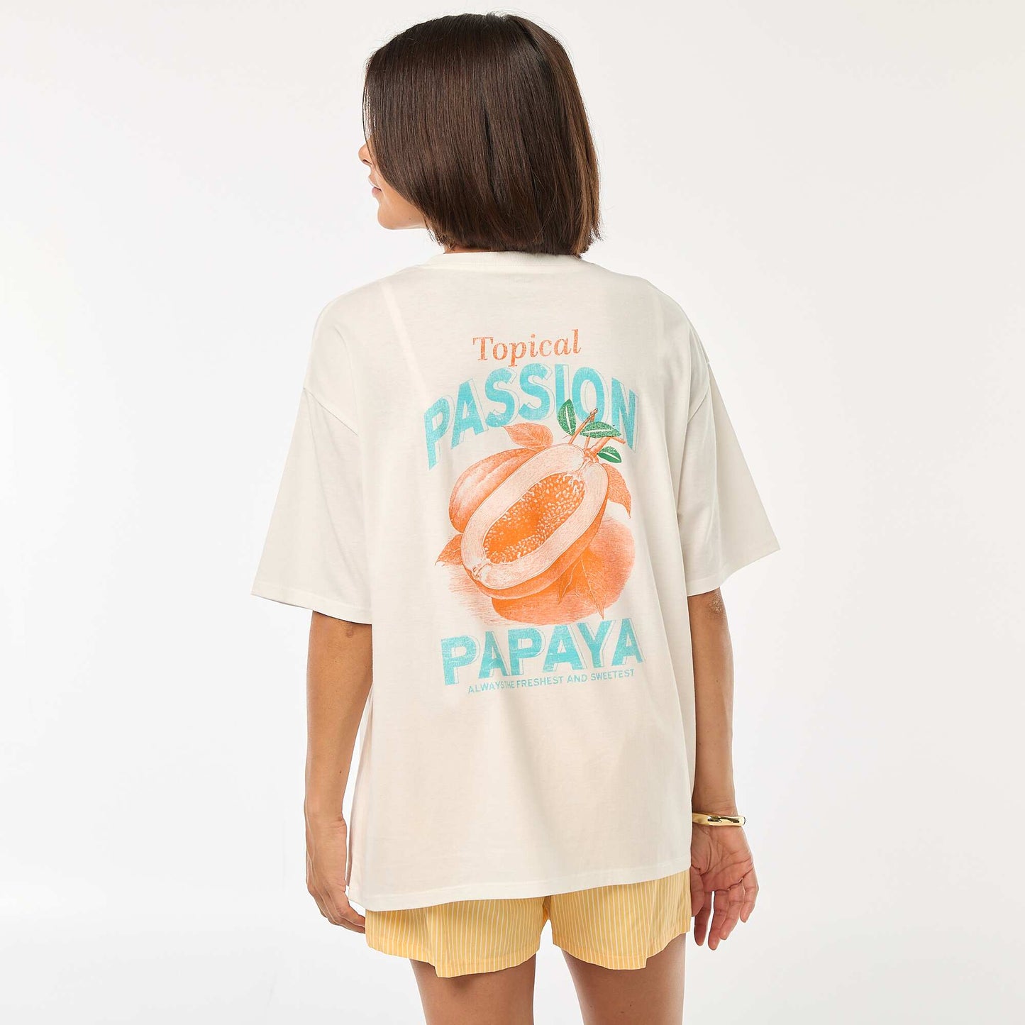 T-shirt oversize avec imprimé BLANC