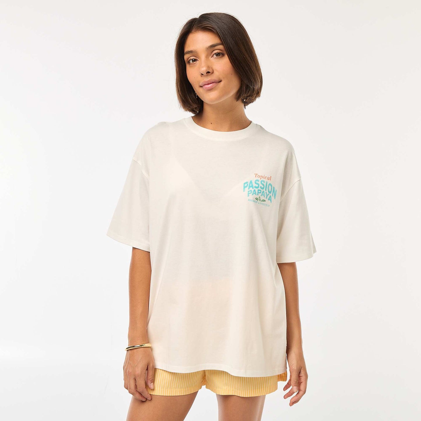 T-shirt oversize avec imprimé BLANC