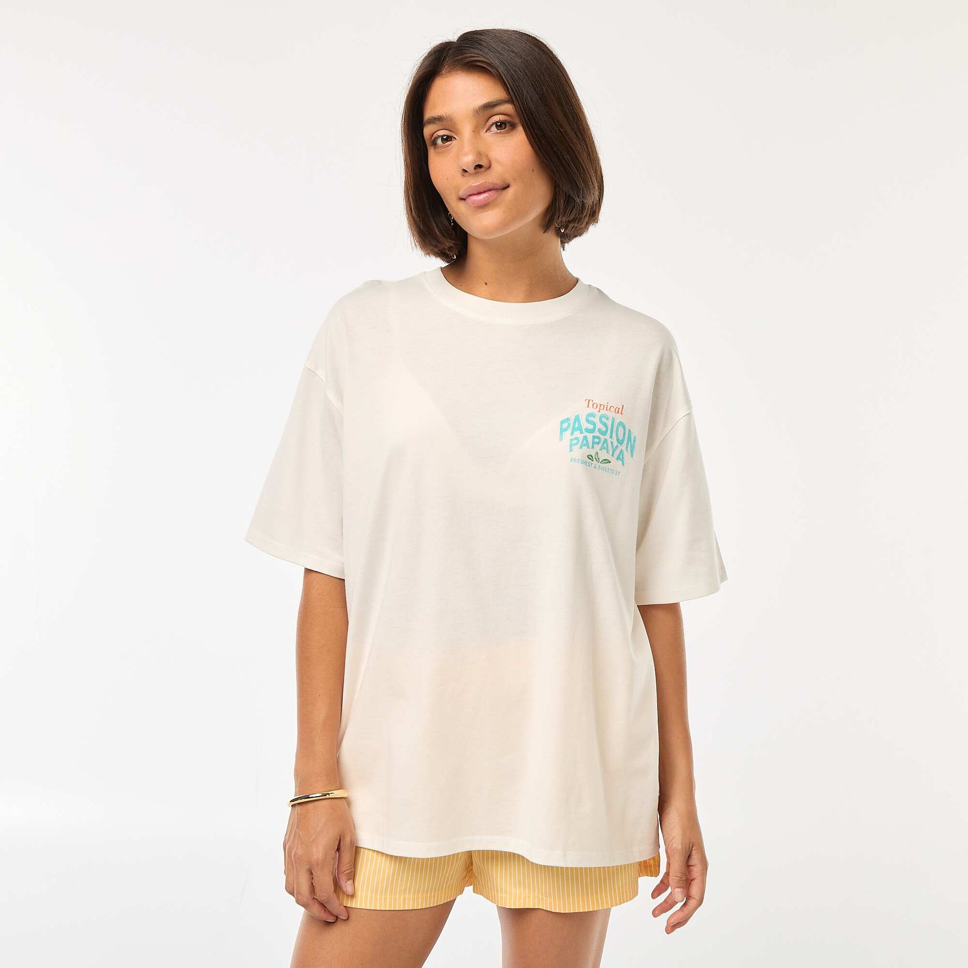 T-shirt oversize avec imprimé BLANC