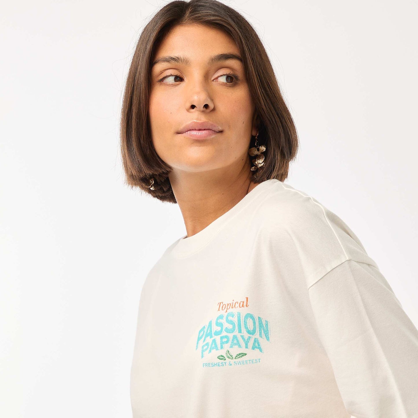 T-shirt oversize avec imprimé BLANC