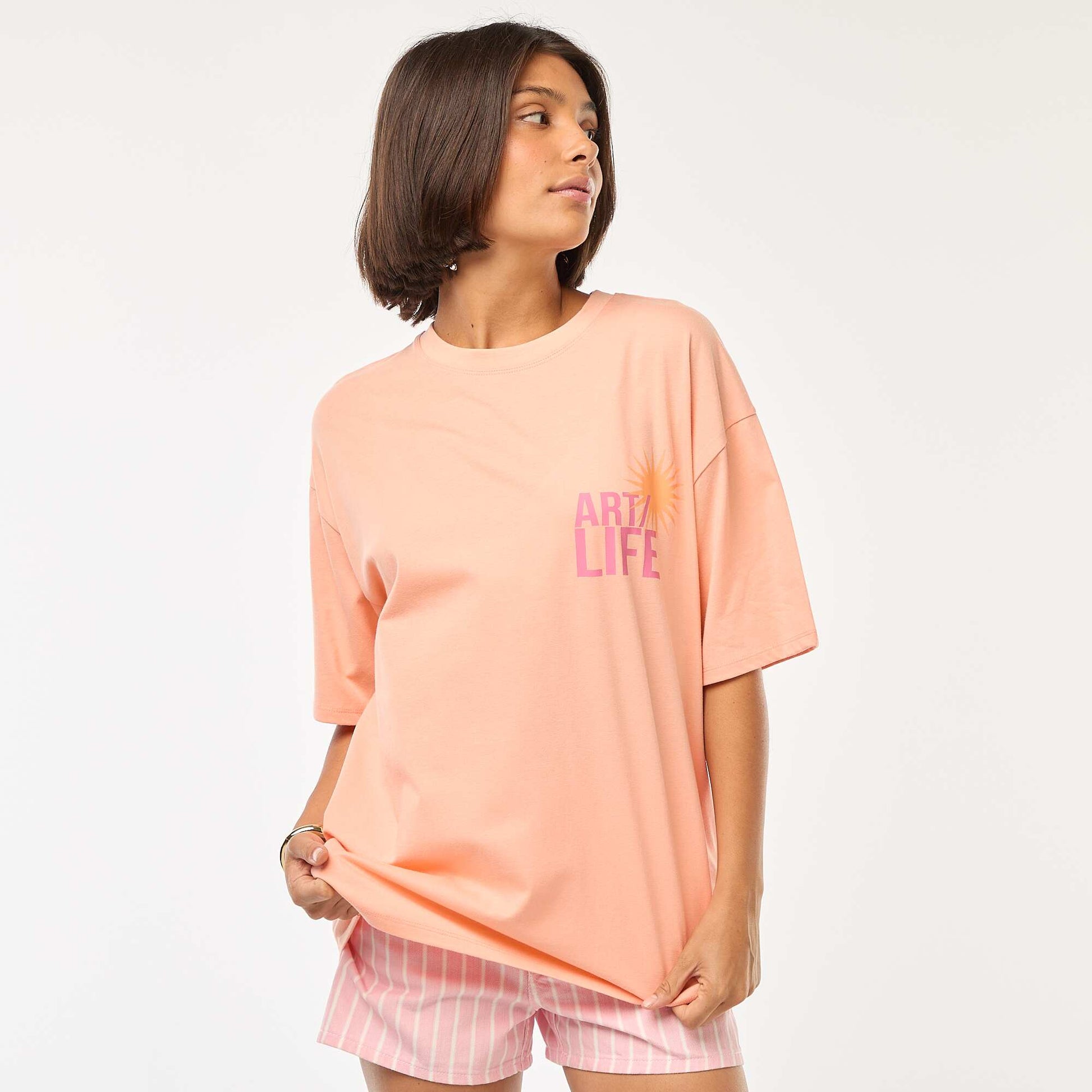 T-shirt oversize avec imprimé ORANGE