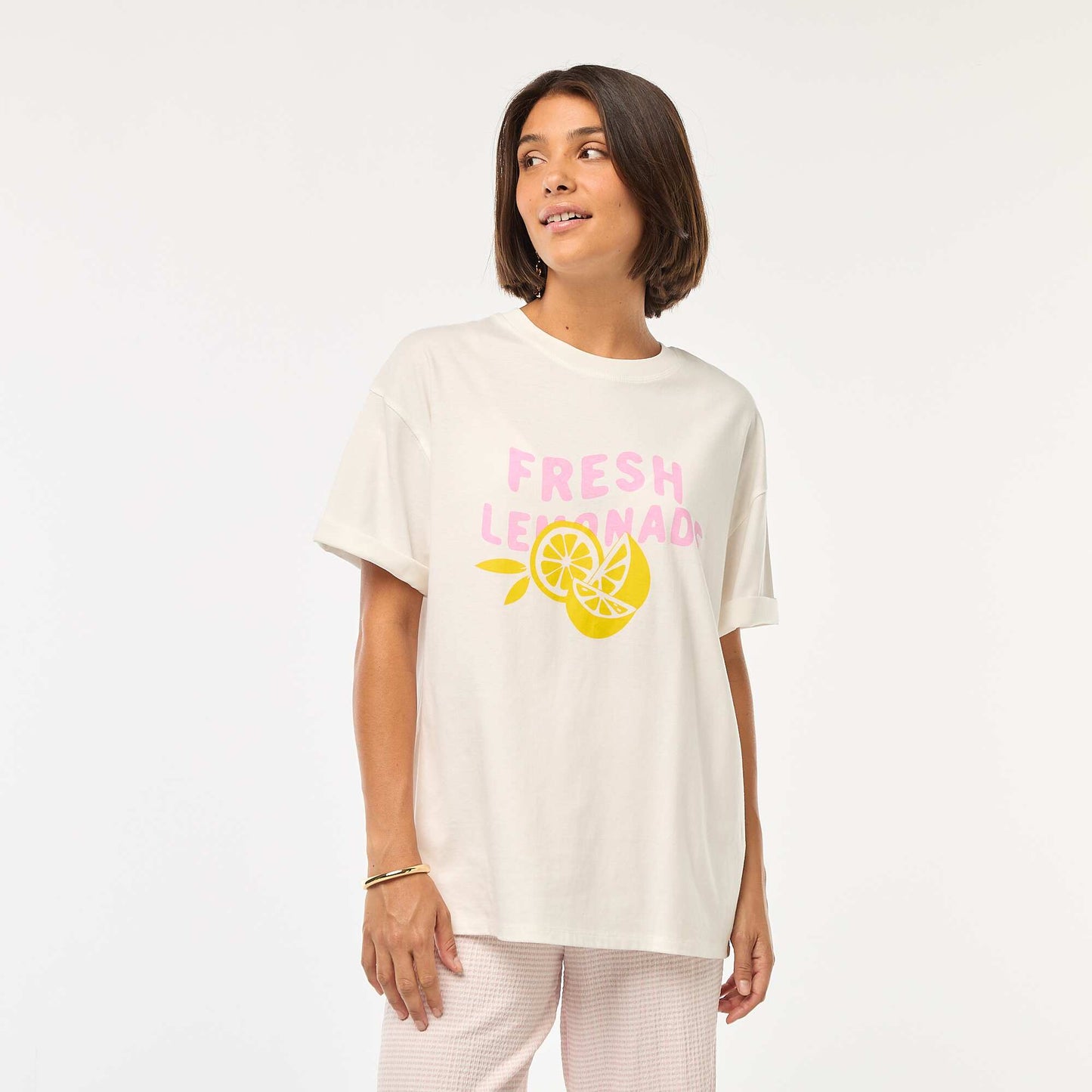 T-shirt oversize avec imprimé BLANC