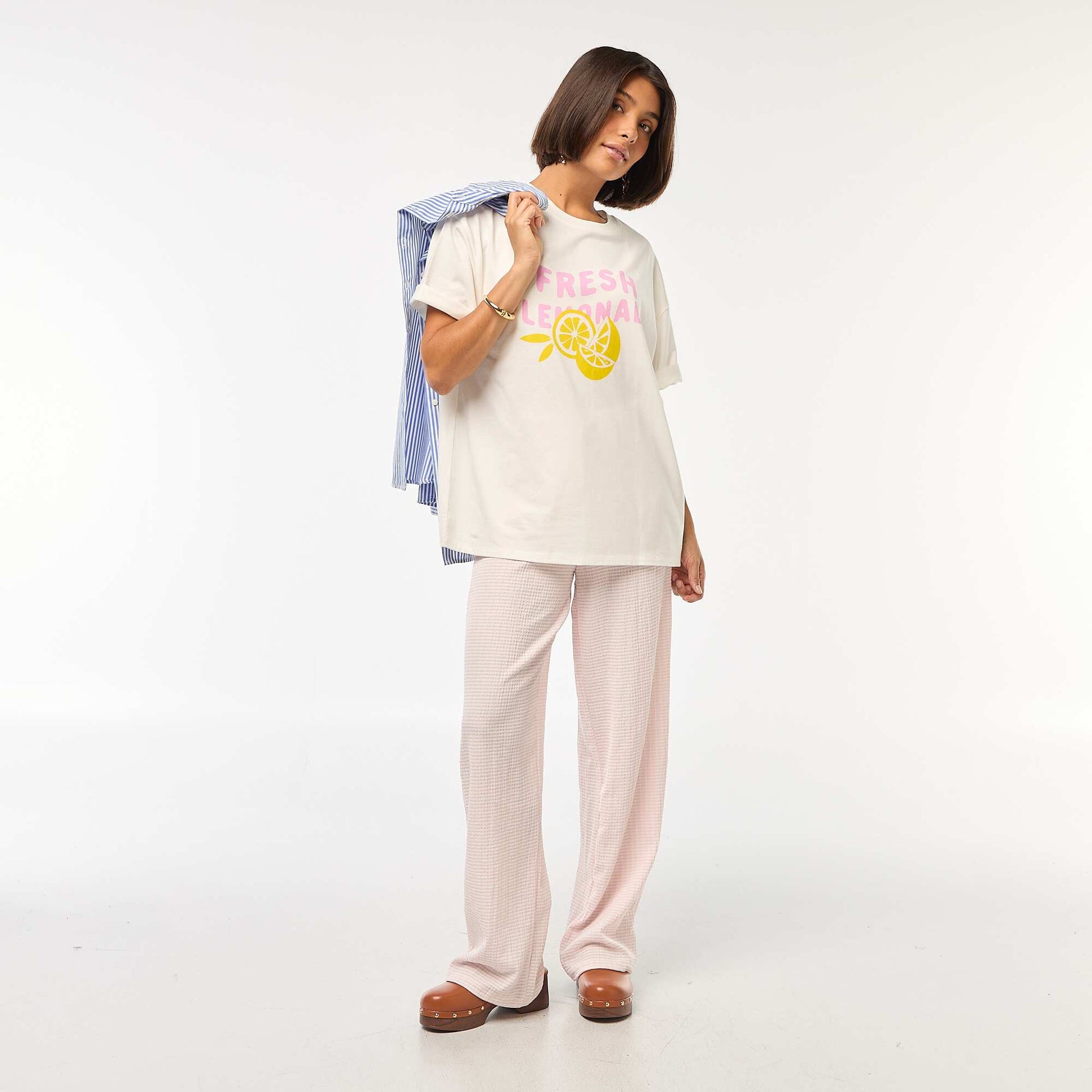 T-shirt oversize avec imprimé BLANC