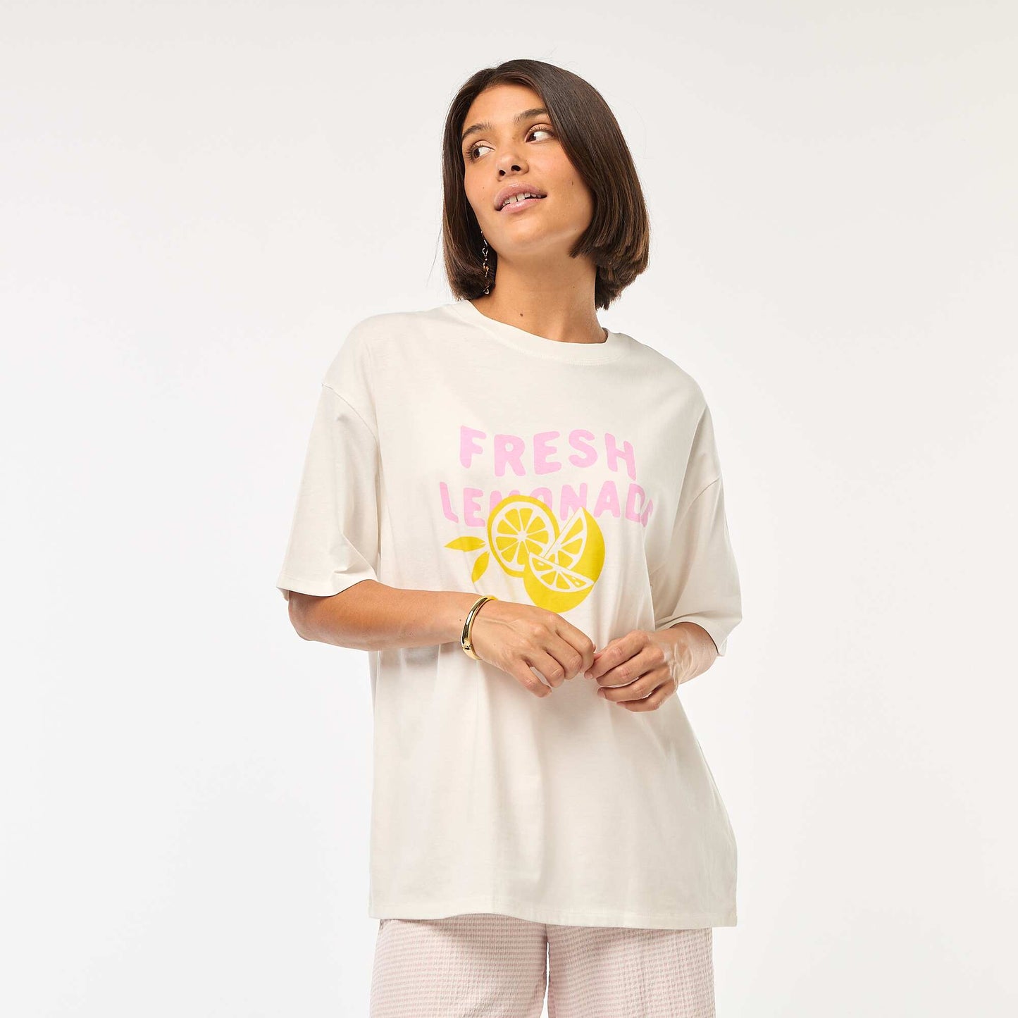 T-shirt oversize avec imprimé BLANC
