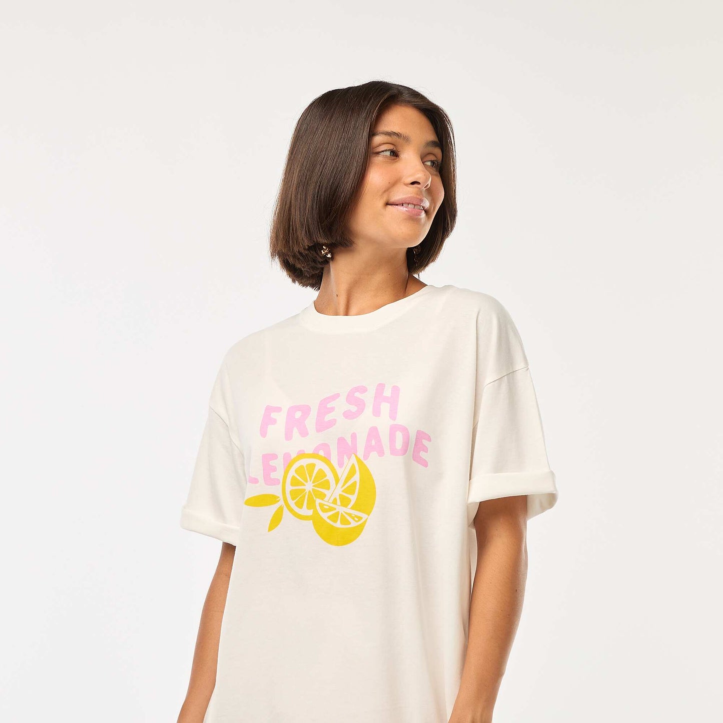 T-shirt oversize avec imprimé BLANC