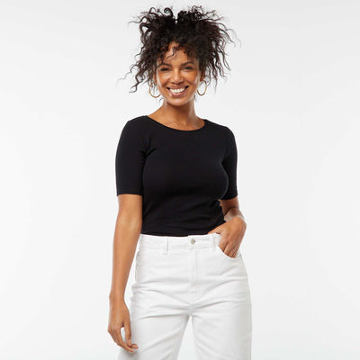 Tee-shirt manches courtes basique NOIR