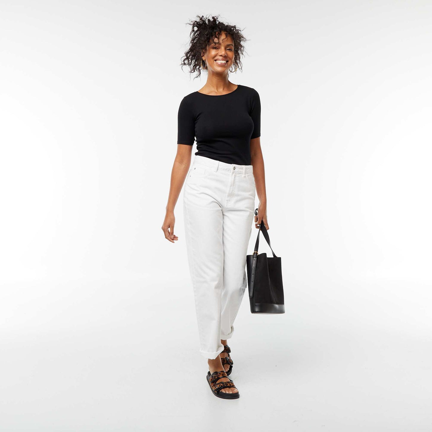 Tee-shirt manches courtes basique NOIR