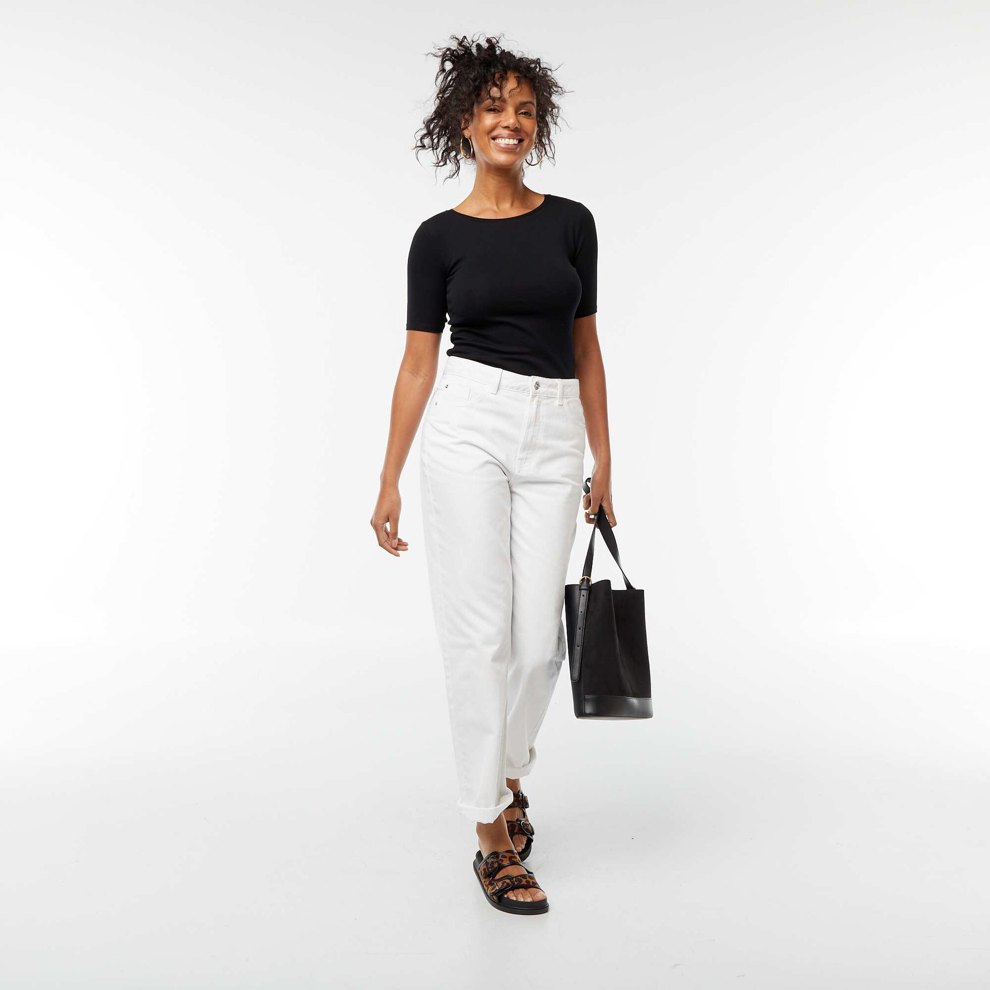Tee-shirt manches courtes basique NOIR