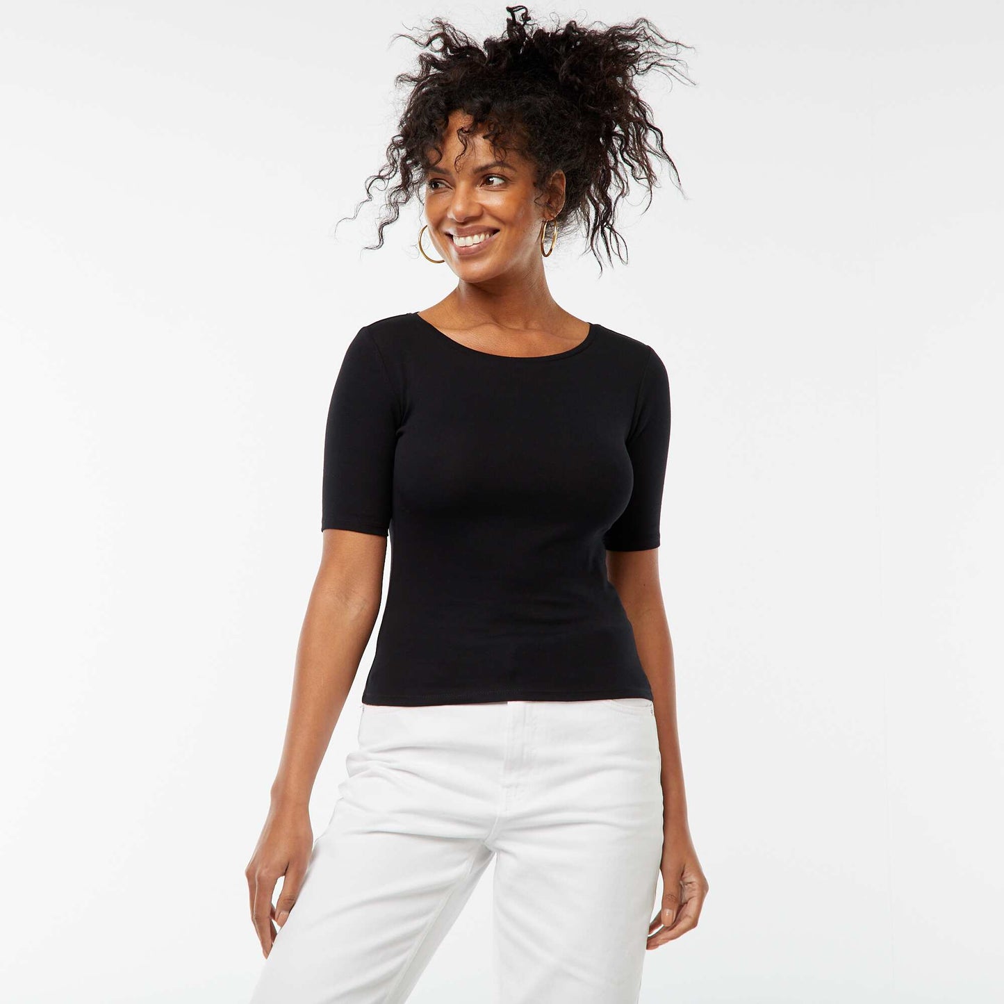 Tee-shirt manches courtes basique NOIR