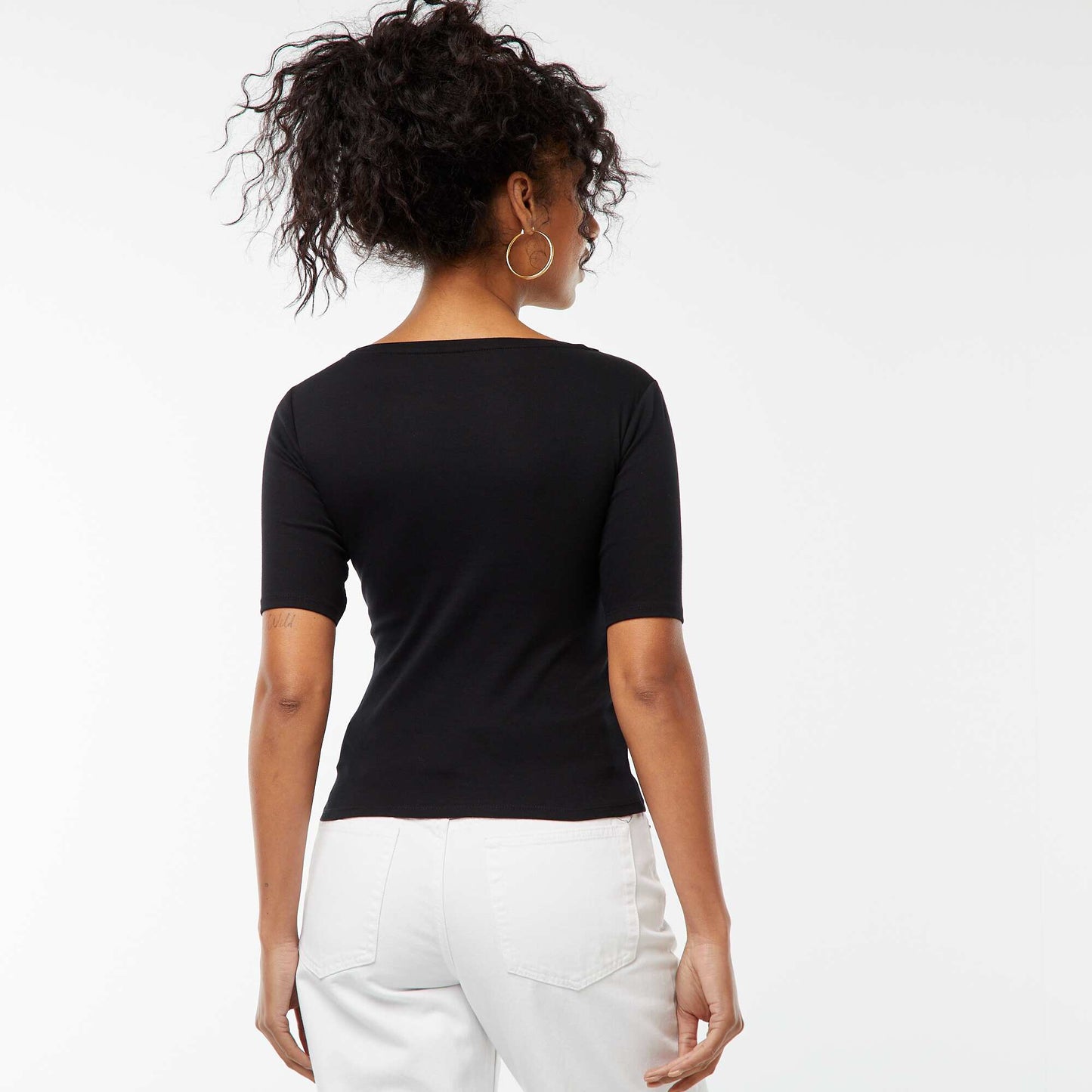 Tee-shirt manches courtes basique NOIR